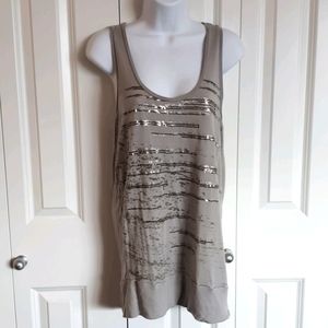 Grey Sequined Tank Top - Size S